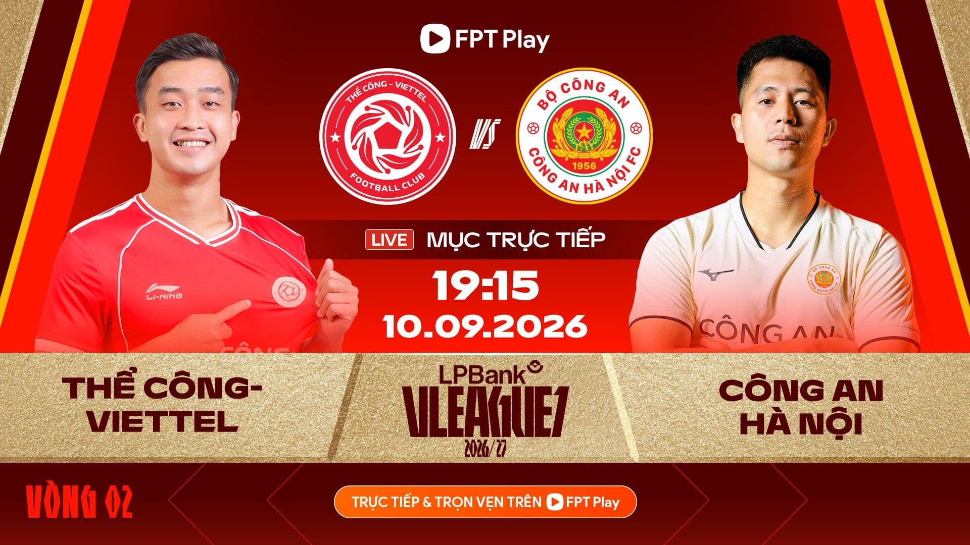 Trận đấu Thể Công Viettel đối đầu Công an Hà Nội tại V-League