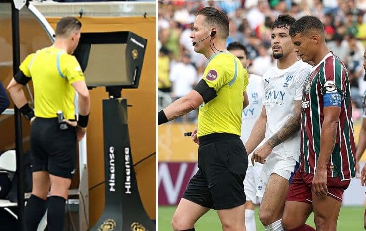 Trọng tài tham khảo VAR và quyết định gây tranh cãi trong trận tứ kết FIFA Club World Cup.