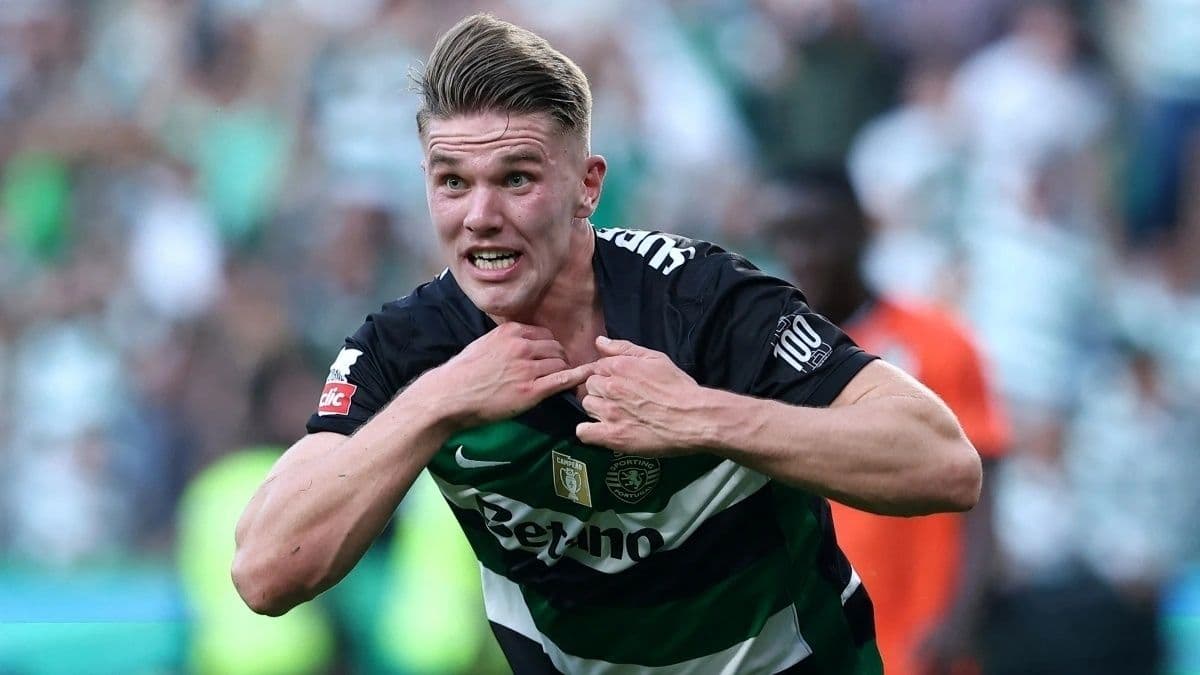 Viktor Gyokeres ăn mừng thể hiện quyết tâm trở lại Ngoại hạng Anh