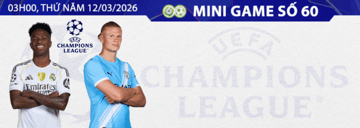 Vinicius Jr của Real Madrid và Erling Haaland của Manchester City cùng logo UEFA Champions League, biểu tượng của giải đấu danh giá nhất châu Âu.