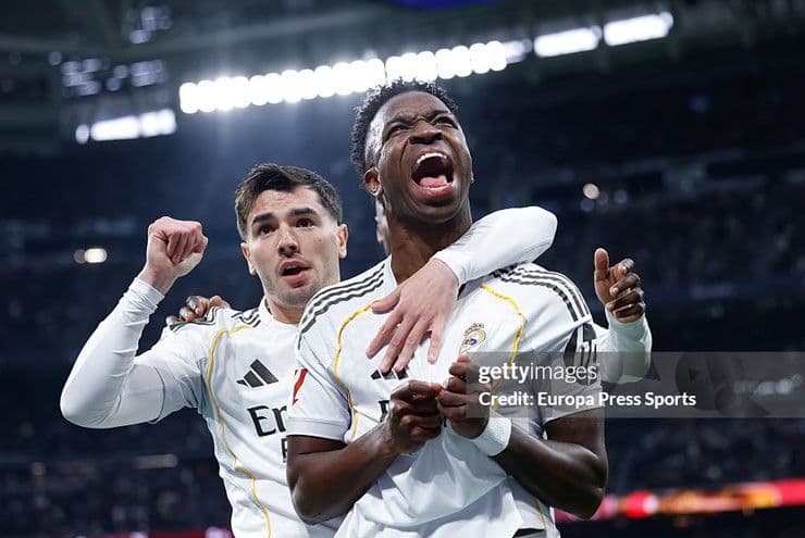 Vinicius Junior ăn mừng bàn thắng mở tỷ số cho Real Madrid