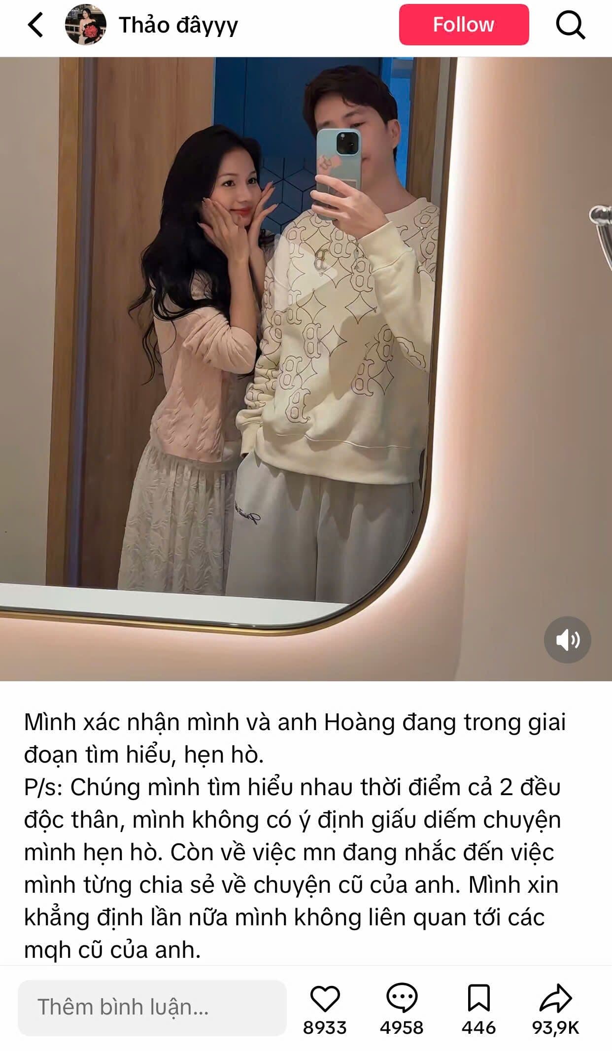 ViruSs và Thảo Đây chụp ảnh selfie trong gương, xác nhận đang tìm hiểu hẹn hò